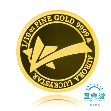 【童樂繪金飾】幸運星luckystar 開運福鹿金幣 1/10 oz  (升官、晉祿、開運、增財投資保值 送禮自用 )