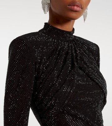 Self-Portrait Embellished mesh top