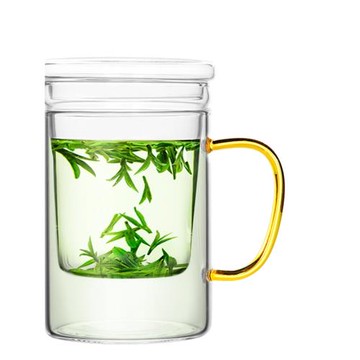玻璃茶杯茶水分離水杯男士泡茶杯子女士個人專用辦公室喝茶玻璃杯