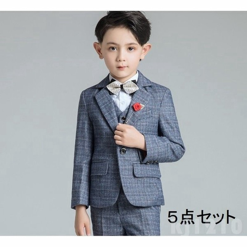 チェック柄子どもスーツタキシード男の子スーツキッズスーツおしゃれ5点セット子供服司会者入学式発表会結婚式演出会ピアノ成人式高品質 通販 Lineポイント最大0 5 Get Lineショッピング