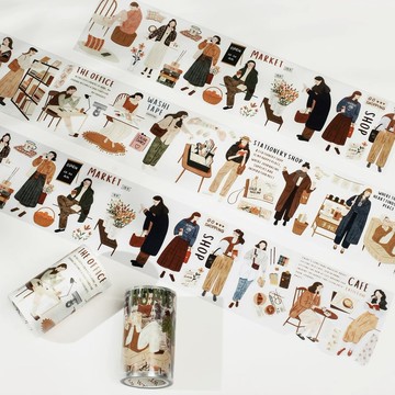 手帳兒的一天(1) PET 和紙膠帶 模切 5米卷