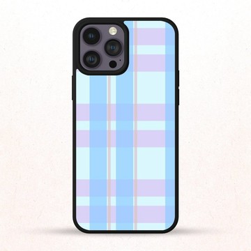 復古藍色格紋 6 iPhone 手機殼 三星手機殼