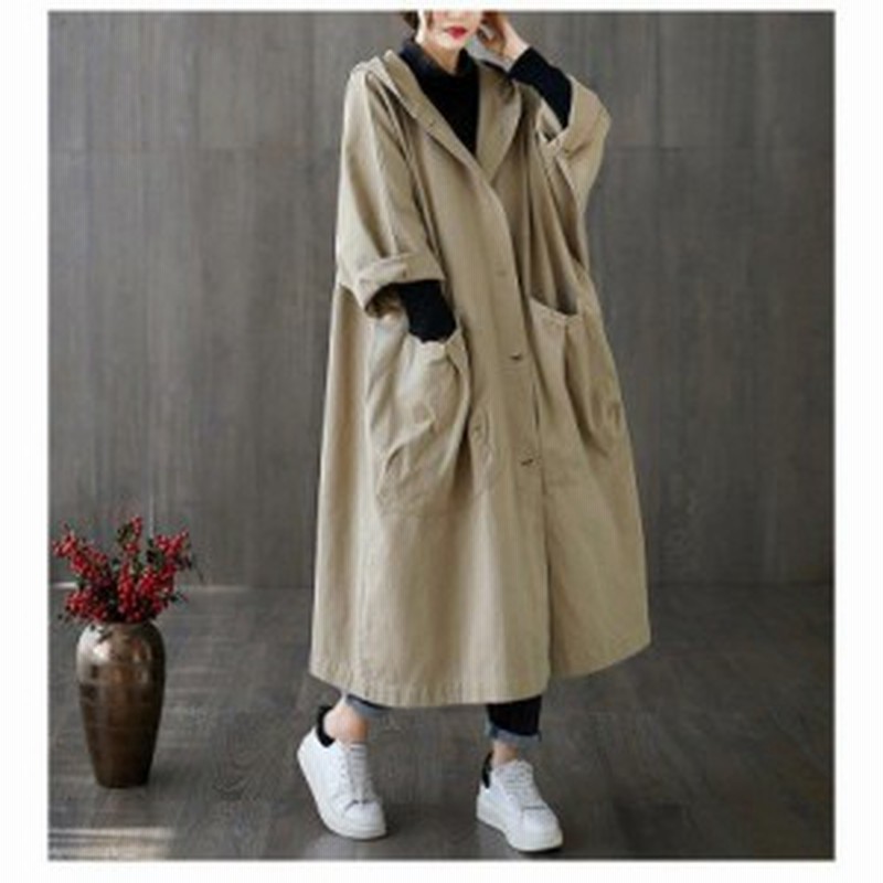 トレンチコート レディース 40代 長袖 スプリングコート カーキ 黒 ジャケット 春コート ロング丈アウター パーカー 秋服 ゆったり 韓 通販 Lineポイント最大4 0 Get Lineショッピング
