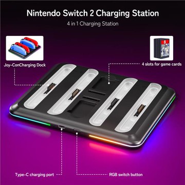 Switch2手柄充電器座充底座充電站Joy-Con/Switch pro充電支架