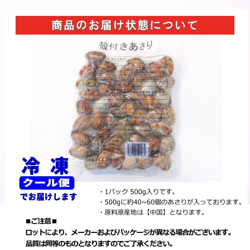 あさり　殻付きアサリ 500ｇ　 ボイル加工済み　殻付あさり　・殻付あさり・