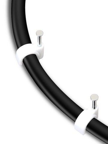 線卡鋼釘圓形電線網線固定釘卡扣墻面線管塑料卡釘100粒固線釘子