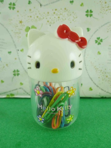 【震撼精品百貨】Hello Kitty 凱蒂貓~迴紋針罐-白色
