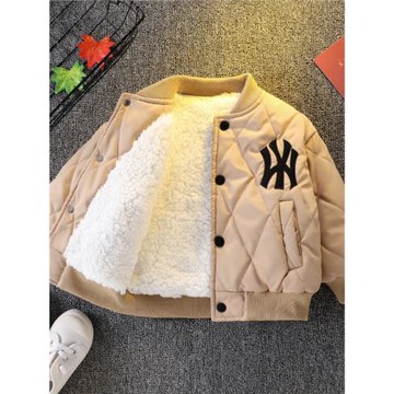 一歲男寶冬裝加絨外套2023新款洋氣棒球服兒童帥氣上衣加厚棉衣