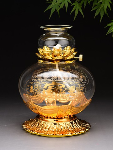 供佛玻璃油燈防風招財蓮花心經液體酥油環保油長明燈居家用佛前燈