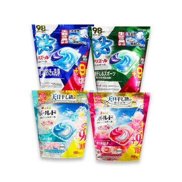 P&G 日本Ariel Bold強洗淨柔軟芳香洗衣球98顆/袋(清新淨白/室內晾曬/白葉花香/牡丹花香_4款可選)