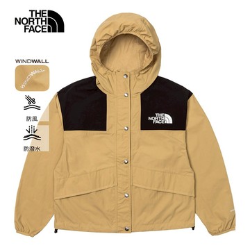 The North Face北面女款卡其色防風防潑水連帽防風外套｜5JXOLK5