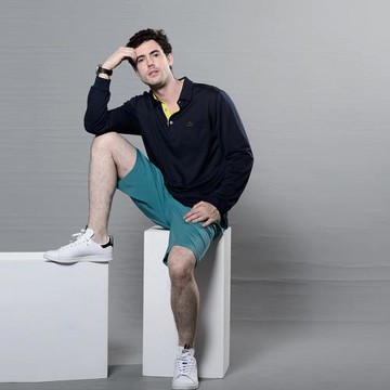 【Per GIBO】網眼細橫條男版POLO衫(PT173103深藍)