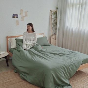 BUHO布歐 素面文青300織100%TENCEL純天絲™6尺加大床包+8x7尺特大被套四件組(多款任選)
