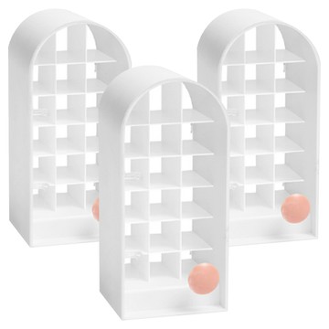 18格 城堡造型口紅收納盒 透明防塵 底部四腳穩固 ABS塑料材質  白色  3個