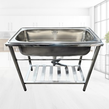 家購客製商品-304不鏽鋼95x52cm大水槽/洗手台/洗碗槽/洗衣槽508040-310