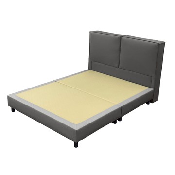 IHouse-厚Q豆腐 雙大6尺(貓抓皮床頭片+高腳床架)-房間兩件組/床組迷濛藍#627-19