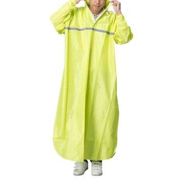 DongShen 東伸 風采太空型一件式雨衣 頭套式設計 防水條貼合 收納雨帽 高系數反光條  螢光黃色  3XL