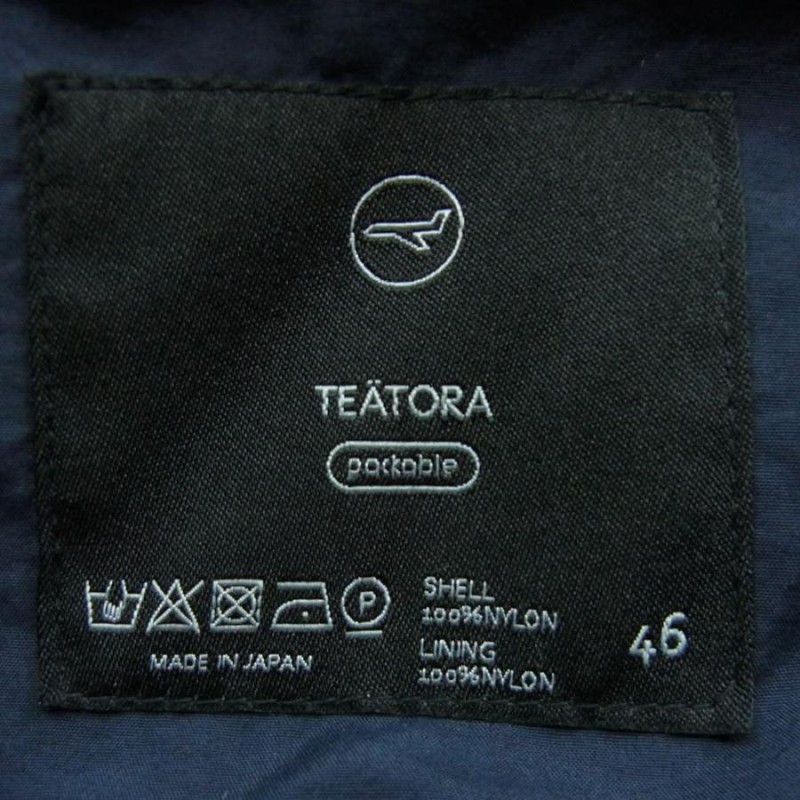 TEATORA テアトラ tt-102-P DEVICE COAT packable デバイス コート パッカブル ナイロン 日本製 ネイビー系 46【中古】  | LINEブランドカタログ