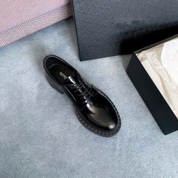 2024新款春秋厚底真皮系帶jk小皮鞋女英倫風休閑粗跟百搭牛津單鞋