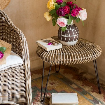 掬涵 天然藤編茶幾邊幾邊桌角幾茶桌印尼進口設計師家具東南亞