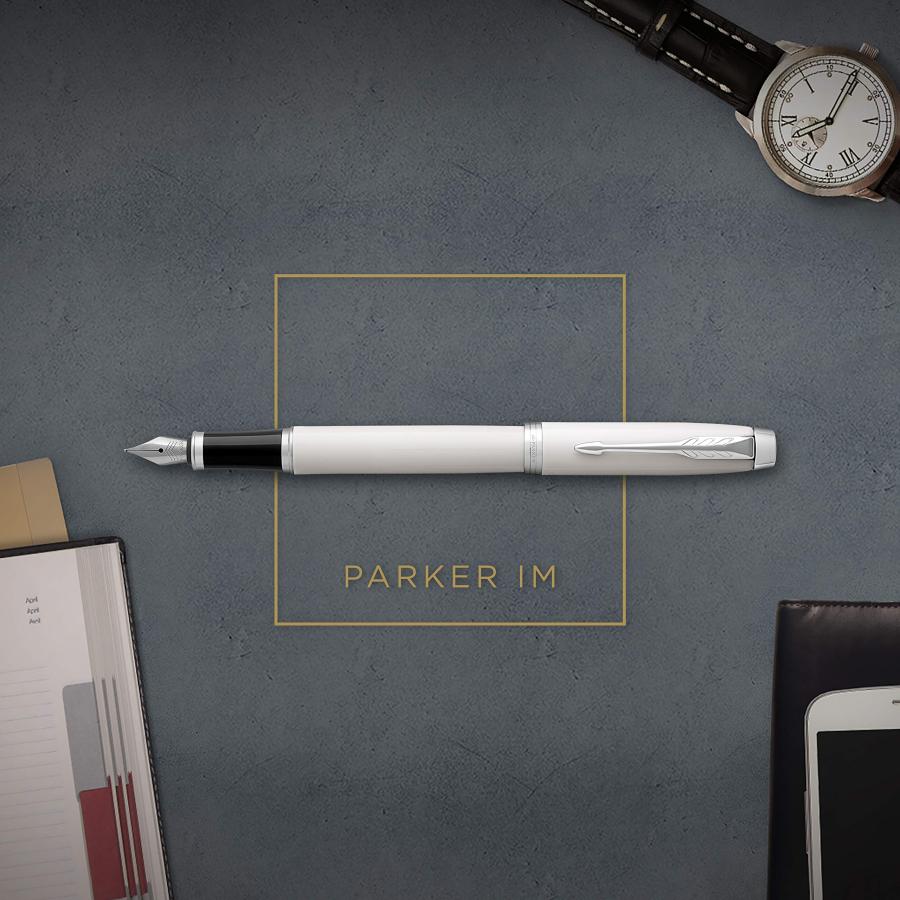 PARKER パーカー 万年筆 F 細字 IM コアライン ホワイトCT 1975612 両用式 正規輸入品