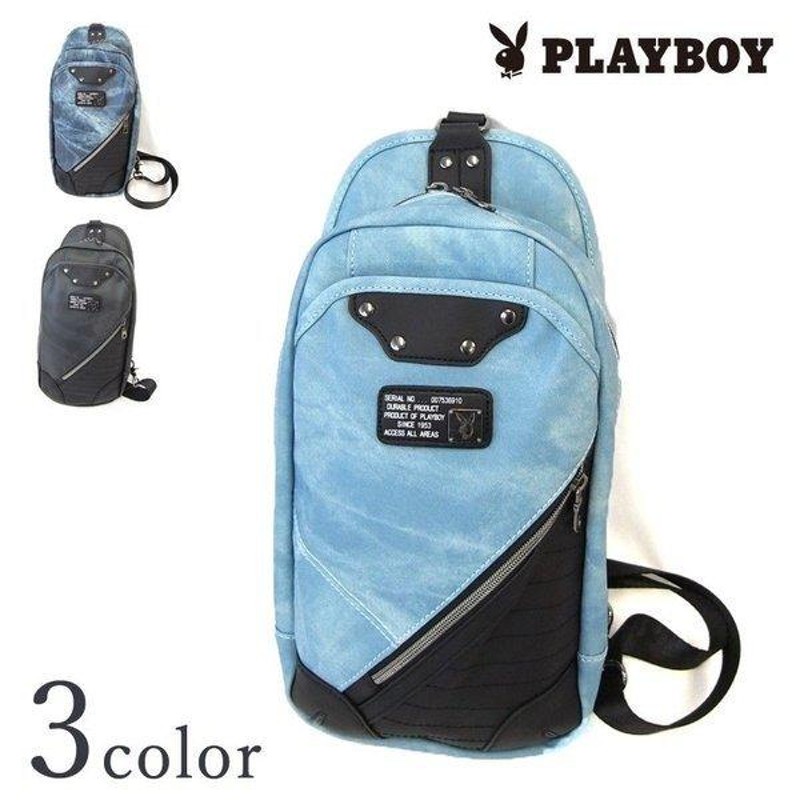 プレイボーイ PLAYBOY ボディバッグ デニム PU ライダース R467 ワン