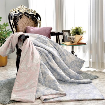 【Great Living格蕾寢飾】義大利La Belle 芙蘿拉 純棉涼被(5x6.5尺)