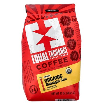 Equal Exchange, 有機咖啡，午夜陽光，研磨，法式烘培，10 盎司（283.5 克）