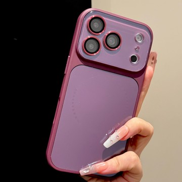 蘋果18Promax手機殼iphone17pro新款磨砂深紫色水晶大視窗磁吸16鏡頭膜按鍵全包15簡約ins防摔保護套