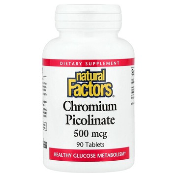 Natural Factors, 吡啶甲酸鉻，500 微克，90 片