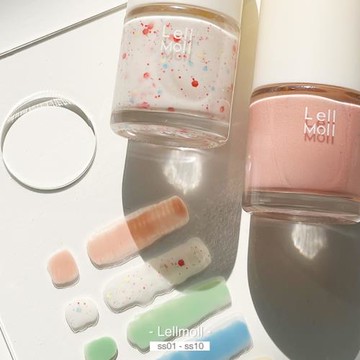 2025新款Lellmoll艻茉指甲油SS10奶白色亮片免烤油性持久不可剝腳