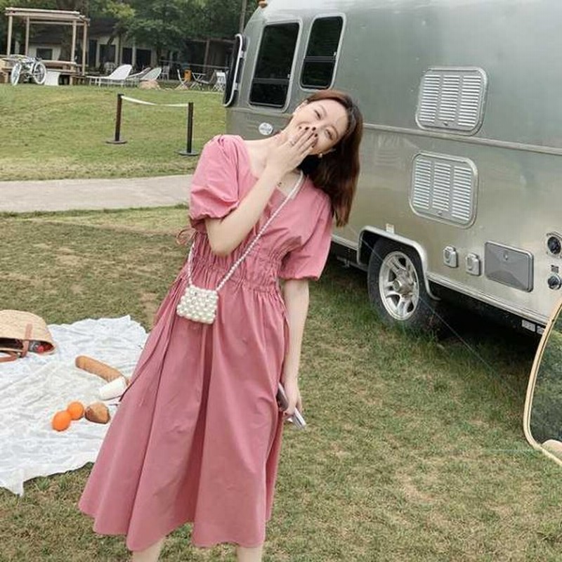 ワンピース シフォンワンピース フレンチワンピース ミディアム丈 ナチュラル シフォンスリーブ ロリータ風 甘めコーデ キレセク 通販 Lineポイント最大get Lineショッピング