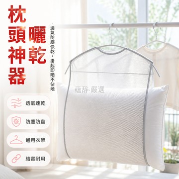 台灣出貨✨ 曬枕頭專用網 加厚防風曬枕架 抱枕陽台晾曬網 掛式曬枕夾 戶外通風速乾