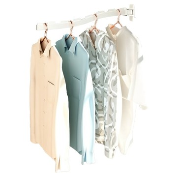 小麥購物 陽台摺疊伸縮晾衣架 L1263  奶白色  34.5 x 3 x 5.6cm