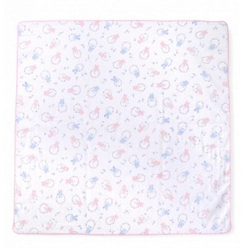 日本Boribon oeuf 二層紗粉紅熊兔多功能紗布包巾