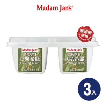 【Madam Jans】無蔗糖-豆漿希臘優格180g  3入