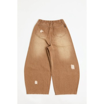 Life8 刷舊水洗 彎刀牛仔長褲(寬版)  No. 02865