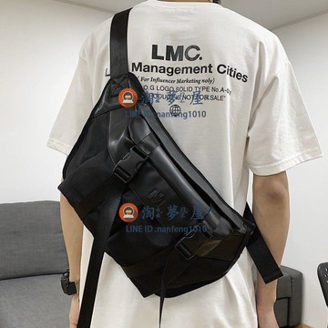 男生側背包工裝男士女潮街頭百搭運動挎包單肩背包大容量斜挎包男腰包女【淘夢屋】