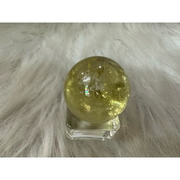 遇見～黃水晶球 藍針水晶 T131 黃水晶藍針 藍針黃水晶球 隱山黃水晶 爆彩黃水晶
