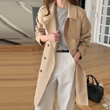 正韓外套 坦德羅風衣長款外套EPC1111-創翊韓都