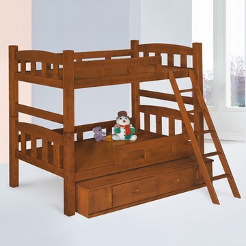 MUNA家居  凱特3.5尺淺胡桃色雙層床/不含抽屜櫃  207X115X180cm