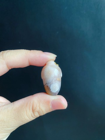 櫻花瑪瑙 粉花勾邊 栗子 項鍊 天然石 禮物 招財平安
