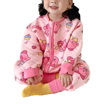 愛北鼻 全棉質無痕防踢被  秋冬款  星之卡比圖案  建議80-95公分  90  粉