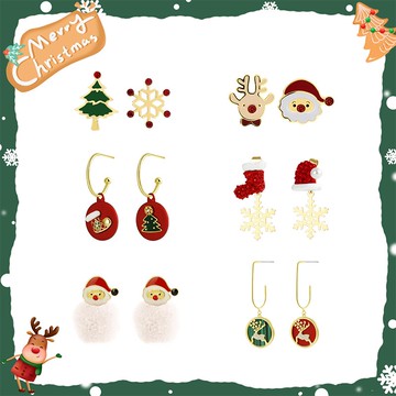 不對稱圣誕耳環女年新款潮韓國氣質網紅耳釘秋冬高級大氣耳飾