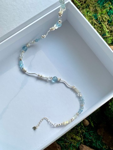 寧靜の海/ 925銀天然水晶能量/ 手作項鍊/ 客製禮物