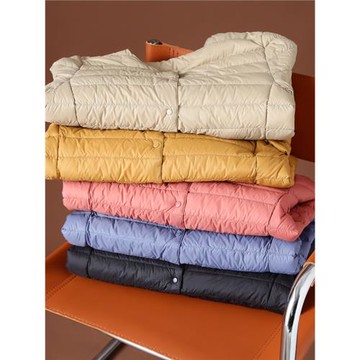 情侶款！輕薄又保暖！女款秋冬純色休閑百搭90白鴨絨羽絨服外套潮