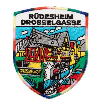 DIY刺繡徽章 軍章裝飾補丁繡貼 德國 呂德斯海姆地標 徽章 熨斗布燙貼 肩章識別章 _廠商直送