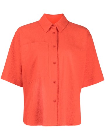 YMC - Eva short-sleeve shirt - women - Cotton/Elastane - M - Red