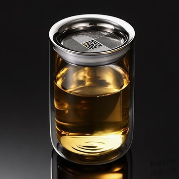現貨隔日達📢400ml懶人泡茶神器泡茶壺雙層玻璃防燙茶水過濾杯便攜手拿泡茶壺v9j3