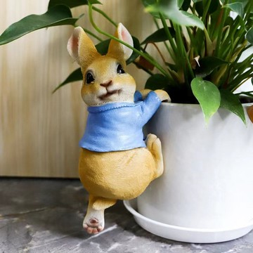 小兔子創意玄關家居裝飾擺件可愛花盆掛件 (樹脂)